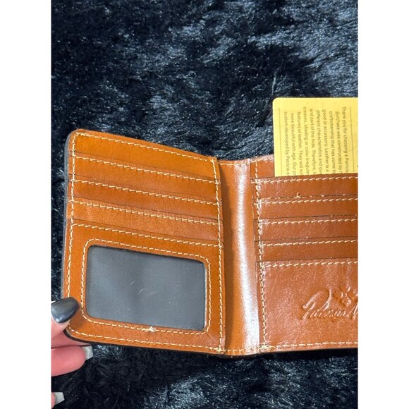 Patricia Nash Brown Leather Bi-Fold Wallet With Kiss-Lock Coin  NWOT - Picture 7 of 9